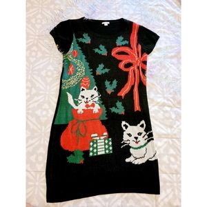 Xhilaration Holiday Kitten Sweater Dress sz XL